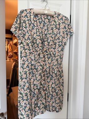 Ciao Lucia Navy Floral V-Neck Mini Dress with Blossomsc
